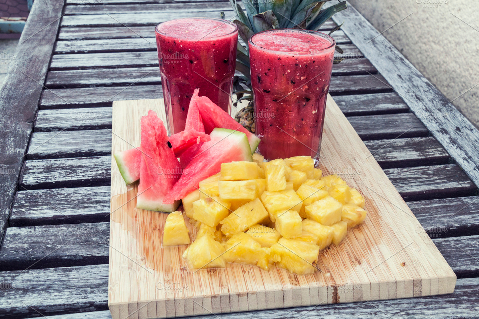 Smoothie of watermelon and pineapple stock photo containing smoothie and fruit, a Food & Drink Photo by Marian Kadlec