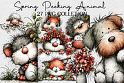 Spring Peeking Animal Clipart, an Illustration by DreamCafeArt (Thumbnail 1 of 6)