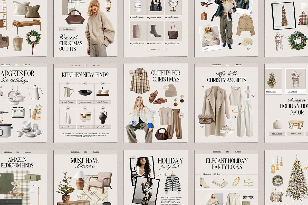 40 Canva Christmas LTK Template, a Social Media Template by Amaré Creative (Photo 3 of 6)