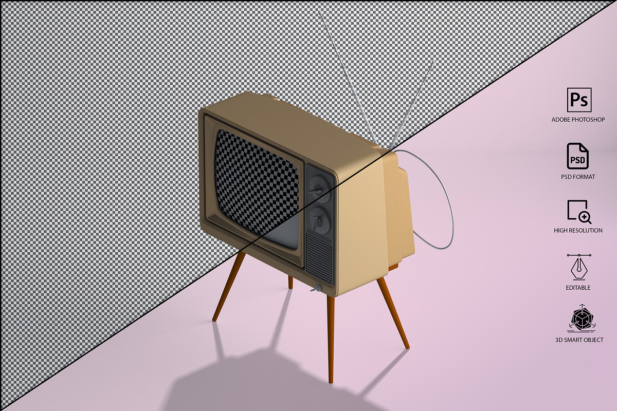 Retro Tv Mockup Pack, a Household Mockup by GraphicVil (Photo 15 of 23)