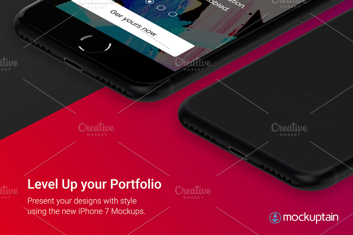 Iphone 7 Mockup Isometric Black, an iPhone Mockup by mockuptain (Photo 5 of 7)