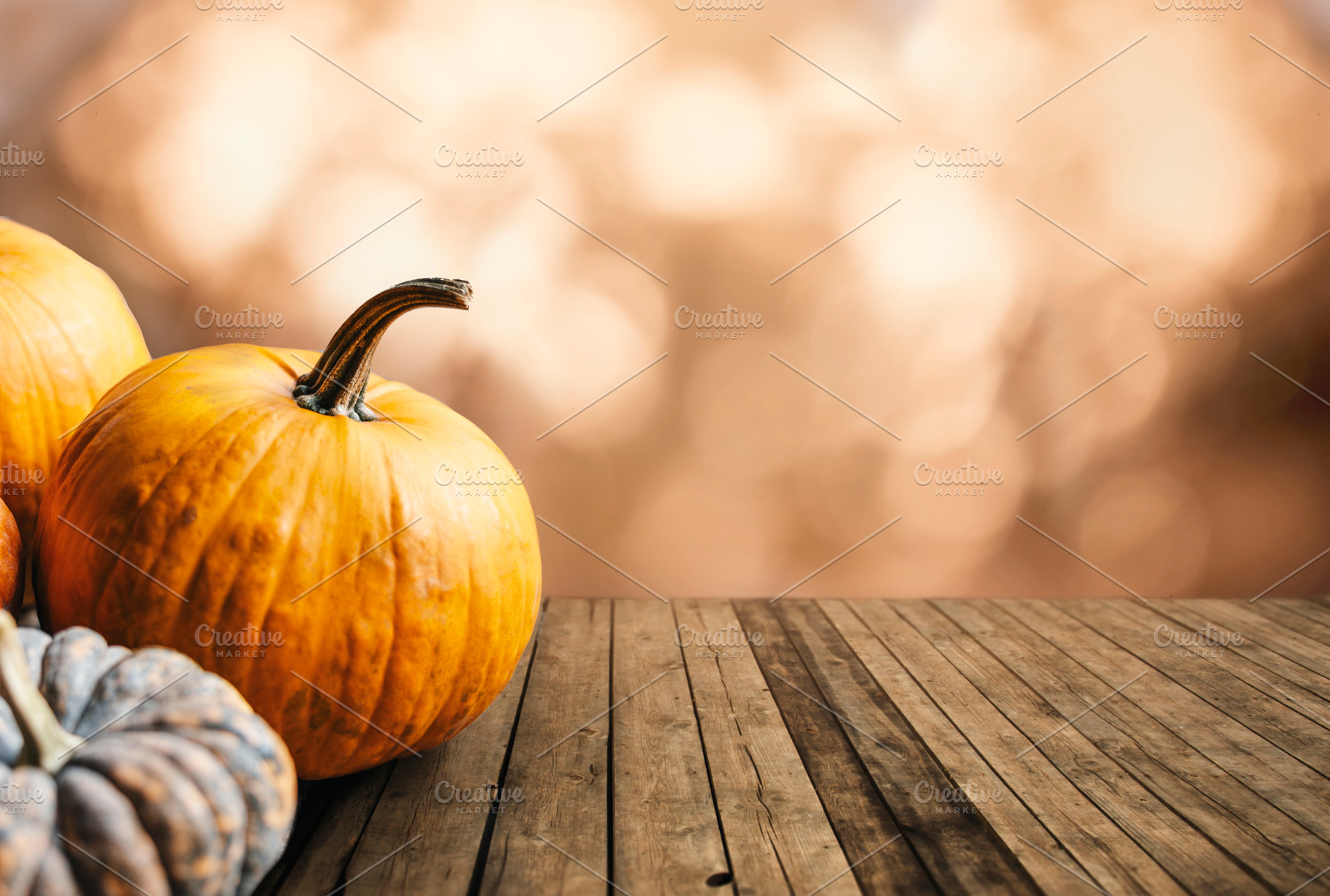 Autumn pumpkins still life table, a Holiday Photo by hitdelight