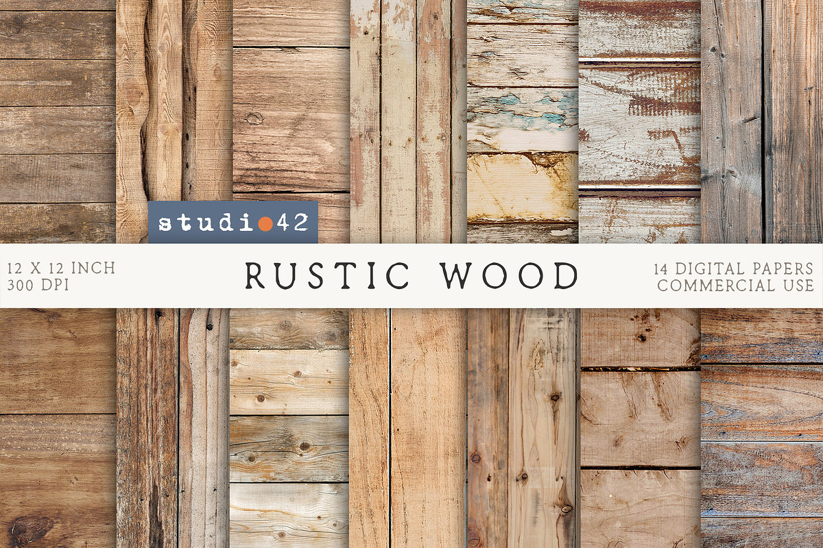 Rustic Wood Background Digital Paper, a Texture Graphic by DreamStudio42 (Photo 1 of 4)