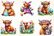 Easter Highland Cow Sublimation, an Illustration by DreamCafeArt (Thumbnail 3 of 5)