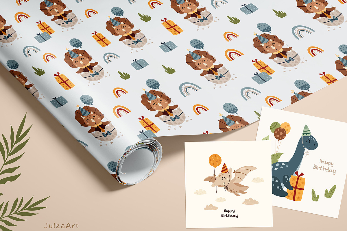 Dinosaur Birthday collection, an Animal Illustration by JulzaArt (Photo 7 of 8)