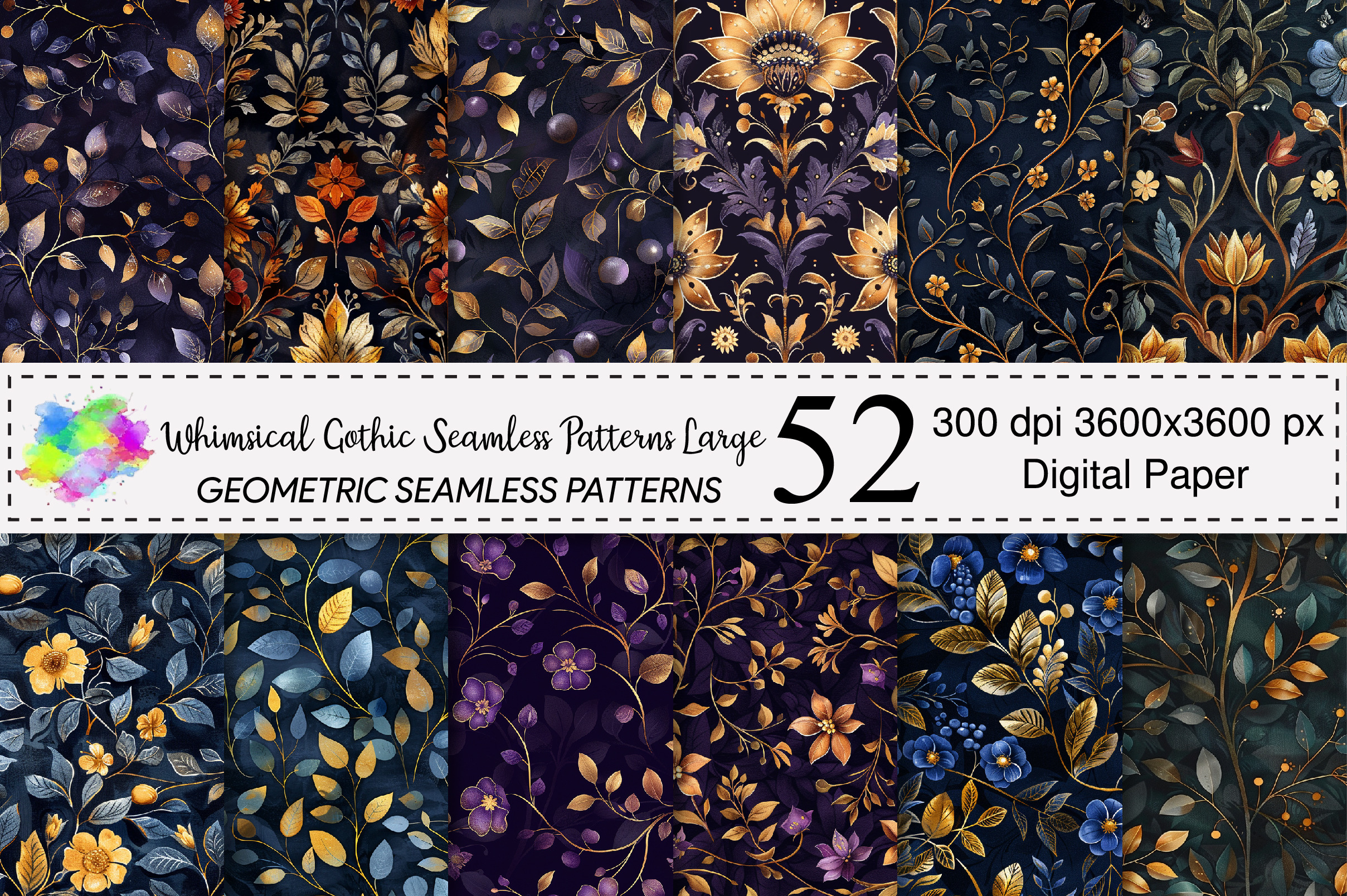Whimsical Gothic Seamless Patterns, a Pattern Graphic by Canvas Craft