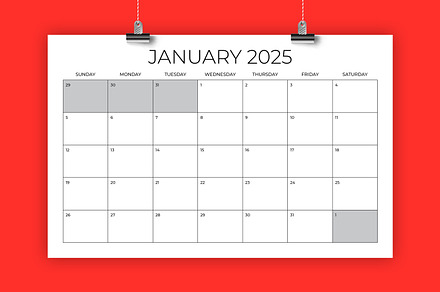 2025 11 x 17 Inch Calendar Template, a Stationery Template by Running With Foxes