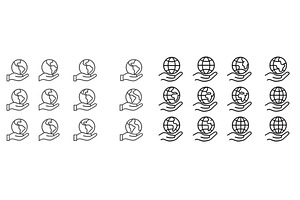Hands holding globes representing, an Illustration by ZinetroN