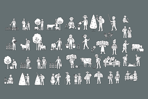 People Farming Activities Vector Set, a Person Illustration by MkStudio