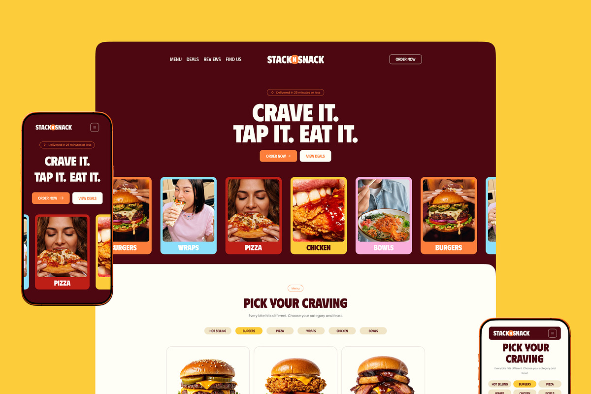 StacknSnack · Food Website Template, a Landing Page Template by Brickclay (Photo 9 of 10)