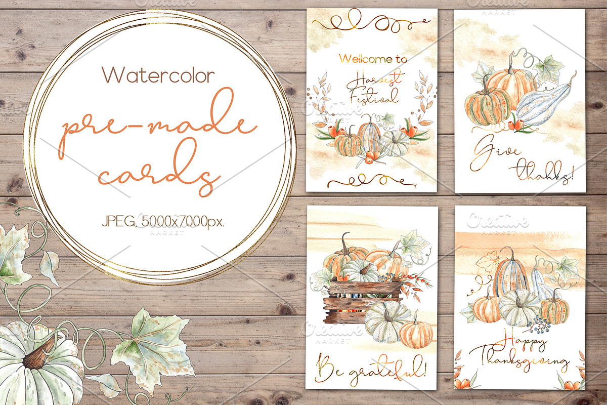 Pumpkins. Watercolor collection, an Object Graphic by Ana-Sakuta (Photo 3 of 17)