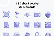 Premium Cyber Security 3D Icon Pack, a 3D by graficonstuff (Thumbnail 2 of 4)