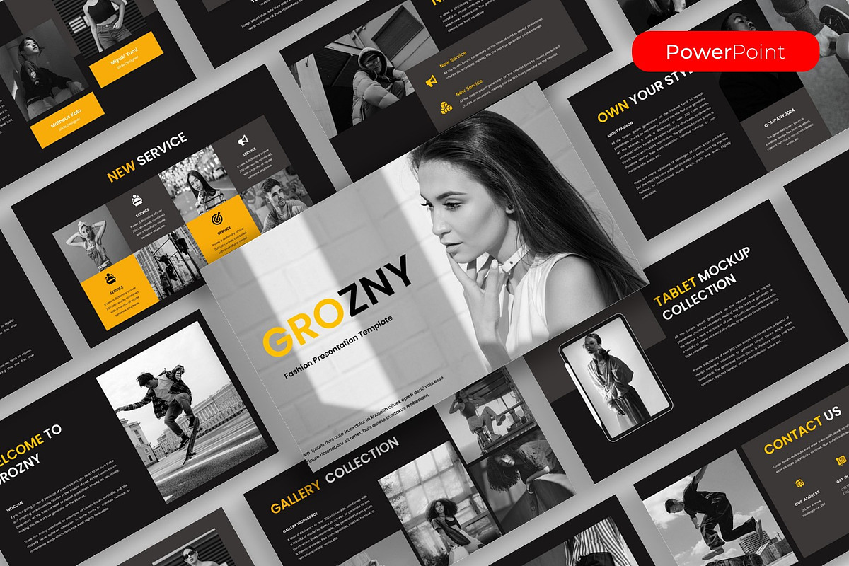 Grozny – Fashion PowerPoint Template, a Presentation Template by kreatifreya (Photo 1 of 5)