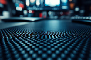 Close-up of a textured surface with a blurred tech background, creating a moder, a Background Photo by ImageMir