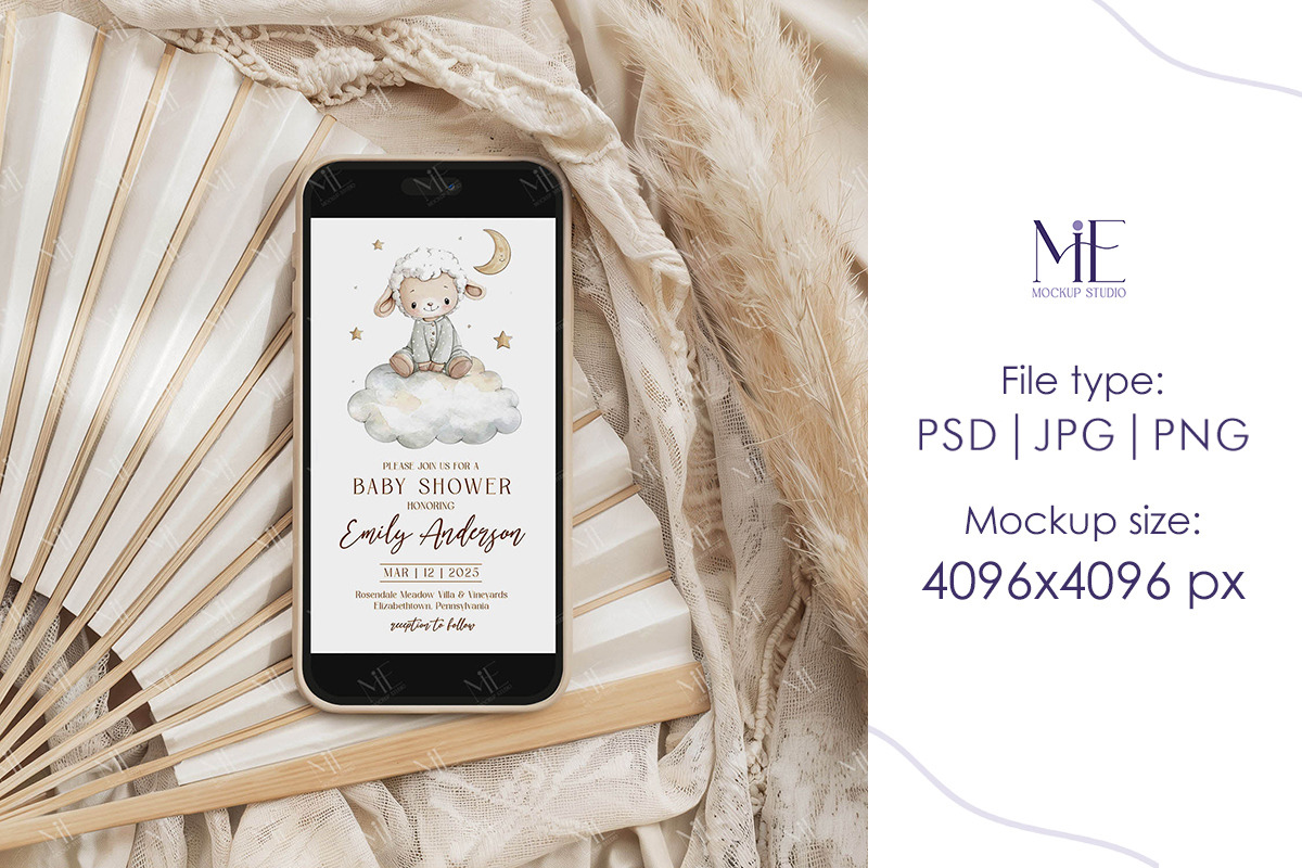 iPhone Screen Invitation Mockup, an iPhone Mockup by Mie Mockup Studio (Photo 6 of 7)