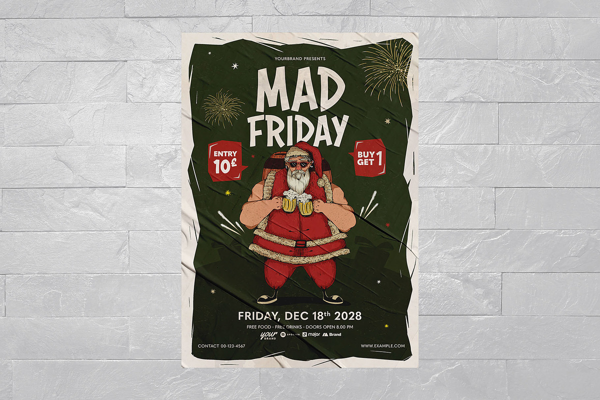 Christmas Mad Friday Flyer Template, a Flyer Template by BrandPacks (Photo 4 of 5)