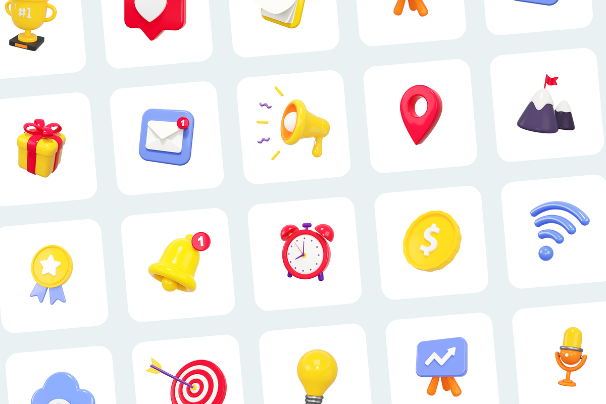 Basic 3D Icons Set, an Object 3D Model by Varti Studio (Photo 7 of 9)