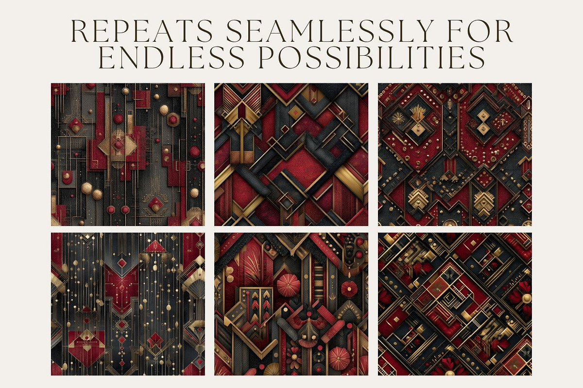 12 Crimson Opulence Seamless Pattern, a Pattern Graphic by Inknfolly (Photo 2 of 7)