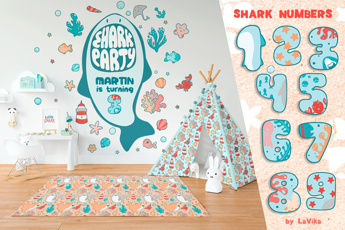 Baby Shark Party / Underwater World, an Illustration by LaVika (Photo 4 of 11)