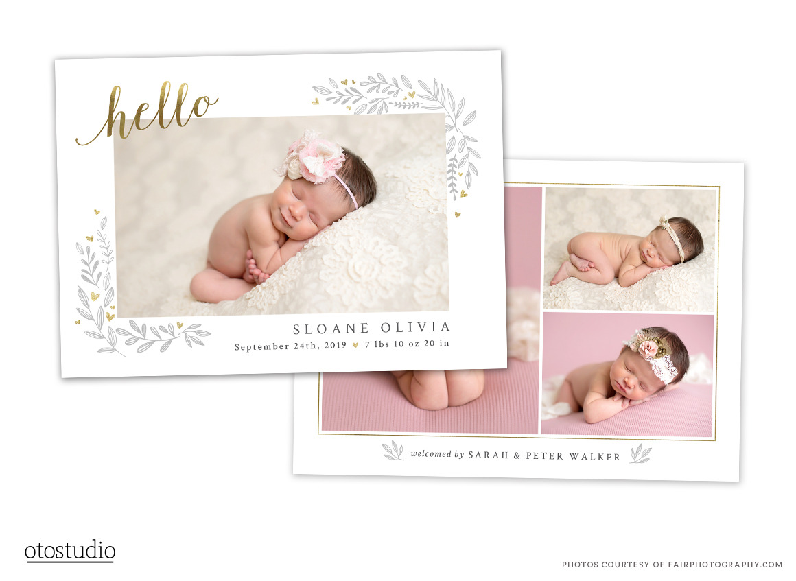 Birth Announcement Template CB161, a Card Template by OtoStudio