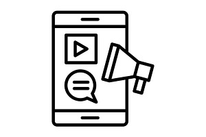 Digital Marketing Line Icon, an Icon by Pexelpy