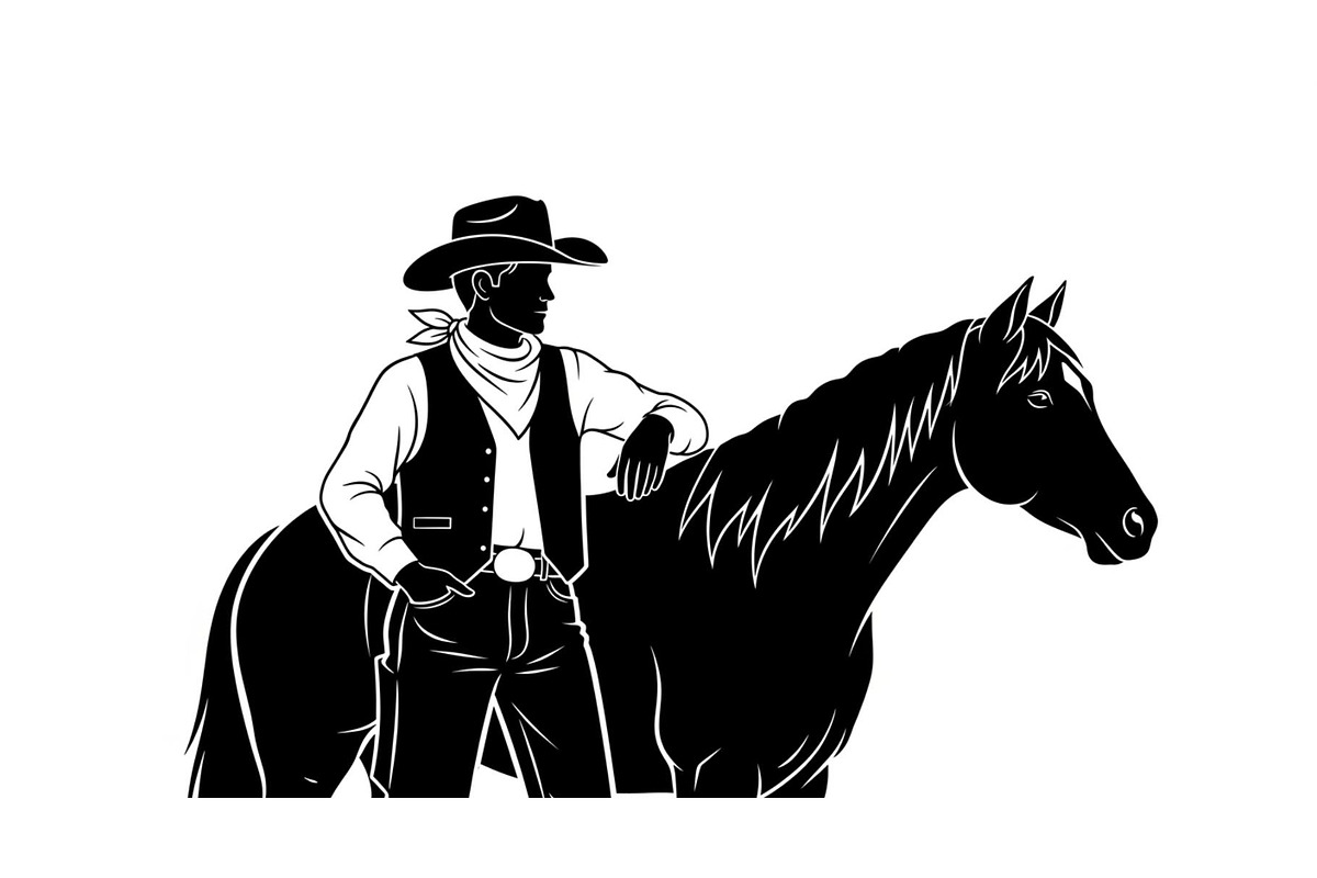 Western Cowboy Horse Silhouette Bund, an Illustration by Designs_River (Photo 33 of 51)