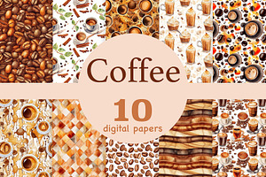 Coffee Digital Paper Espresso