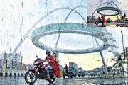 Wet Glass Overlay Photoshop Action, an Action Add-On by Studio Retouch (Thumbnail 5 of 11)