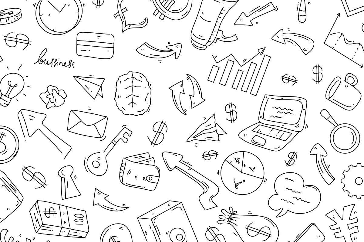 200 + finance doodle bundle set, an Outline Icon by foxndeer (Photo 4 of 4)