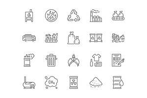 Waste Recycling Icons