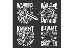 Knight warrior t-shirt print, an Illustration by Vector Tradition