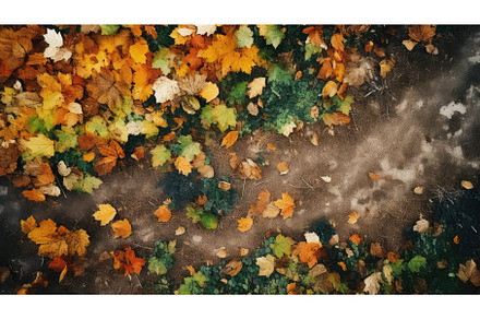 fall colorful dry green overhead ai, a Nature Photo by pikepicture