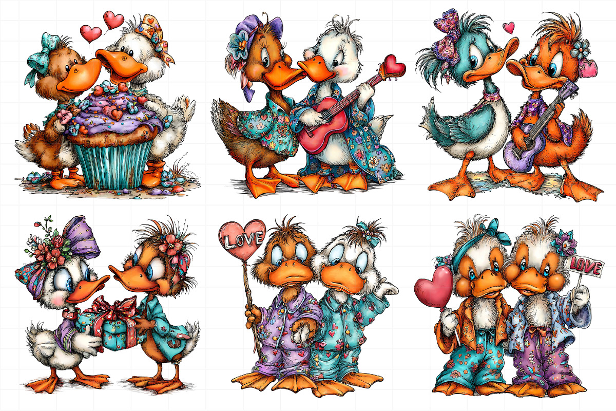 Whimsical Duck Couple Clipart, an Illustration by Daily.Designs (Photo 4 of 8)