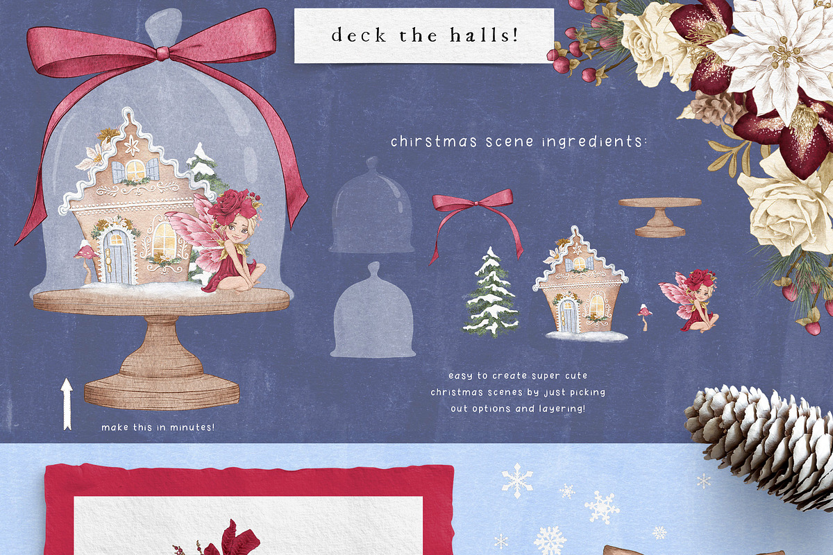 Fairy Christmas-Winter Illustrations, a Seasonal Illustration by Pretty Little Lines (Photo 6 of 16)