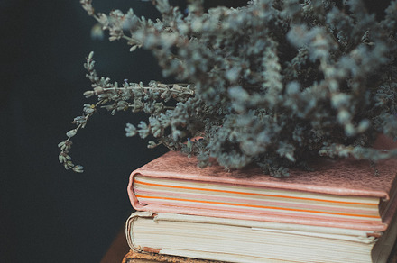 Old books and lavender