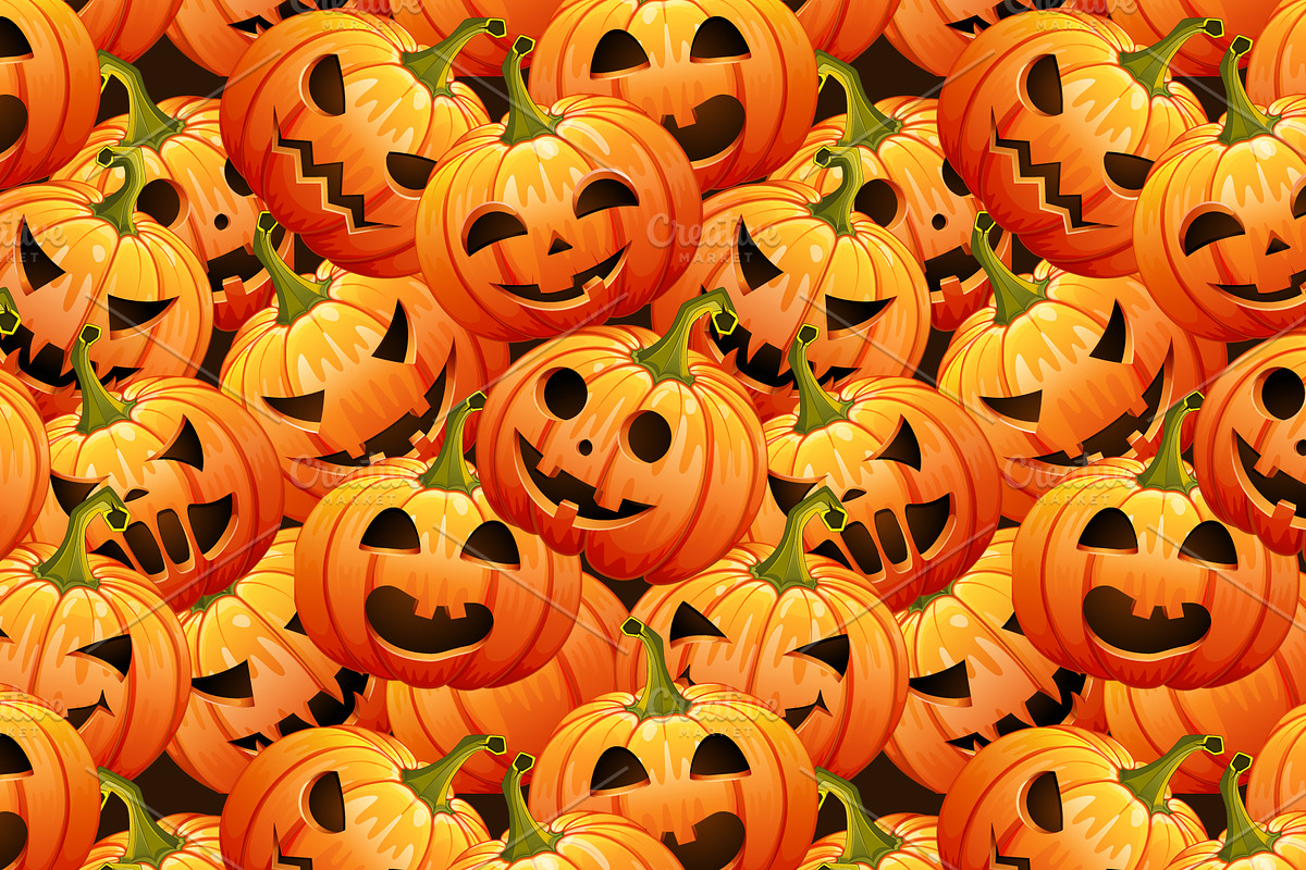 Repeating Halloween seamless pattern, a Pattern Graphic by Yayasya (Photo 1 of 2)
