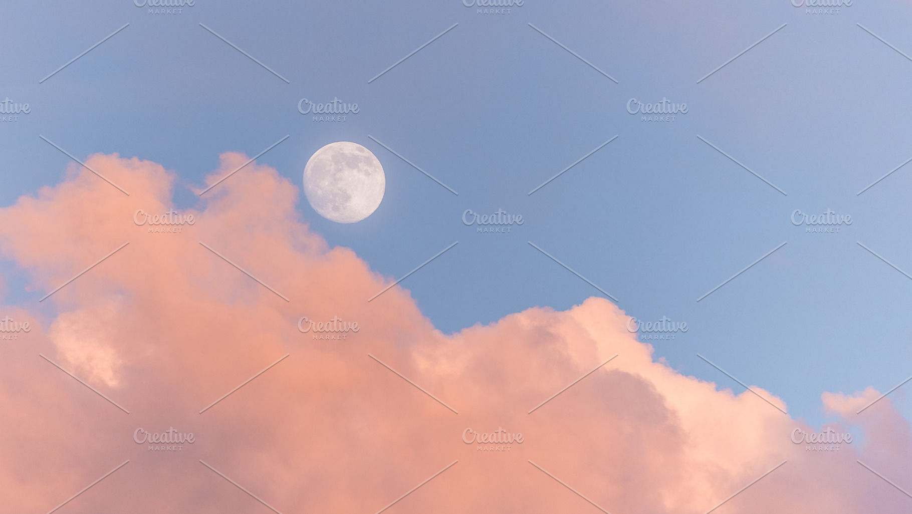 Full moon rising at sunset stock photo containing moon and sky, a ...