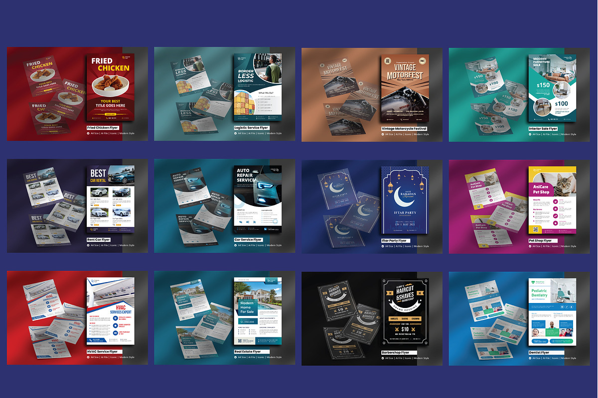 Bundle 174 Flyers Template Design, a Flyer Template by rivatxfz (Photo 7 of 16)