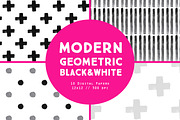 Black & White Modern Digital Papers, a Pattern Graphic by Emerald & Ivy Studios (Thumbnail 1 of 2)