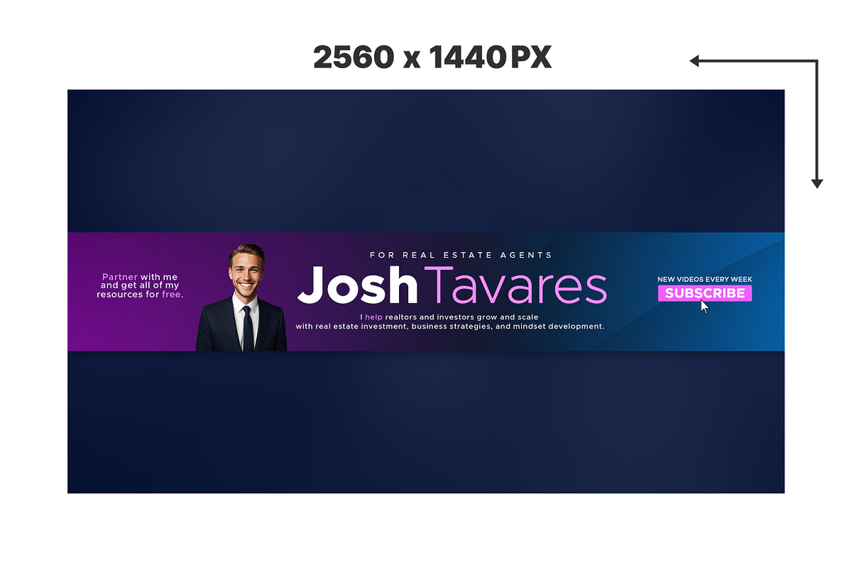 Professional Realtor YouTube Banner, a Social Media Template by Vaughn Studios (Photo 2 of 5)