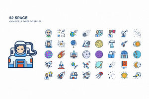 Space icon set