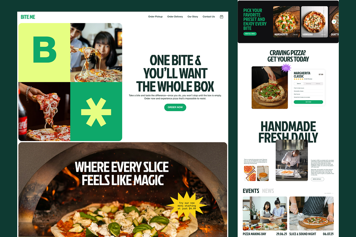 Bite Me - Pizza Food Delivery, an UI Kit Template by Sans Design