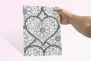 Heart Mandalas Coloring Pages, a Decorative Illustration by Gulnara Sabirova (Thumbnail 16 of 18)