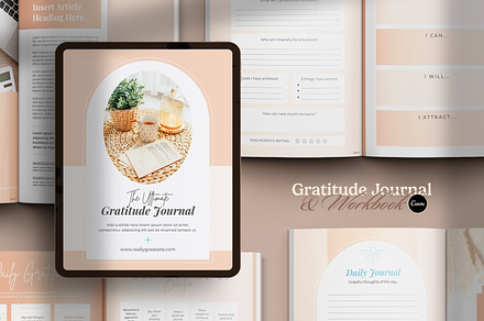 Gratitude Journal, a Stationery Template by Creatif Foundry