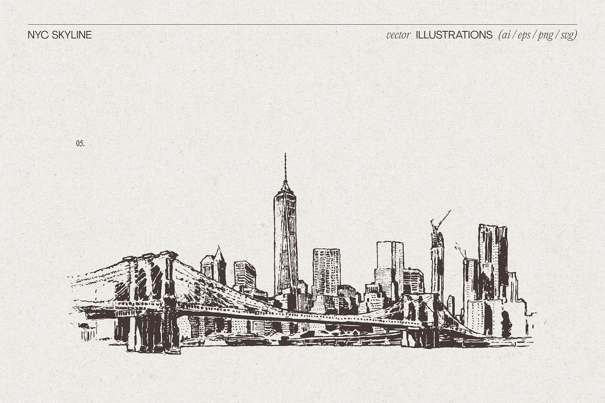 New York City Skyline Sketches, a Work Illustration by TheMountBirdStudio (Photo 7 of 8)