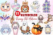 Dreamy Cute Halloween Clipart, an Illustration by Watercolor design (Thumbnail 1 of 6)