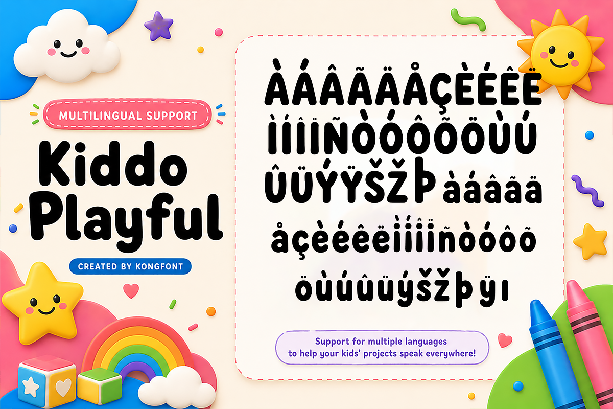 Kiddo Playful - Modern Kids Font, a Sans Serif Font by overlaytemplates (Photo 5 of 5)