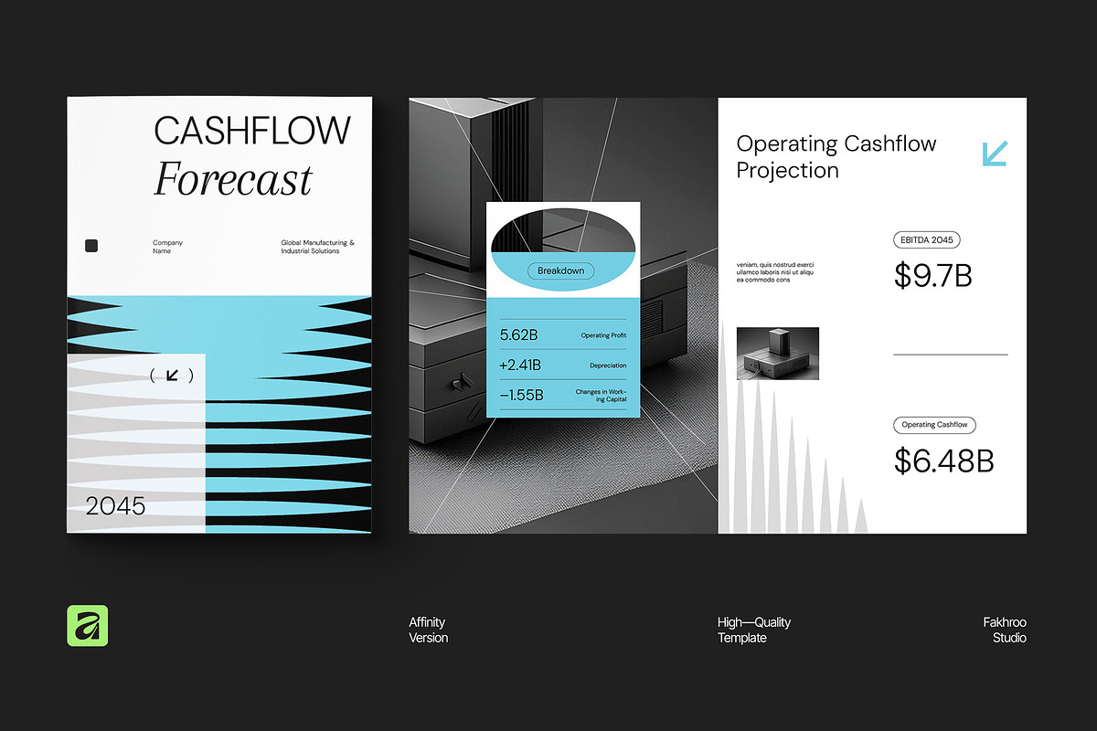 Modern Geometric Cashflow Forecast, a Brochure Template by fakhroo (Photo 1 of 13)