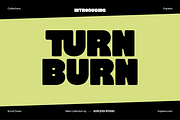 Turn Burn Font | Bold Retro Display, a Sans Serif Font by Koplexs Studio (Thumbnail 1 of 10)
