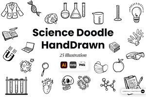 Science Doodle Hand Drawn, an Object Graphic by SLAB! Design